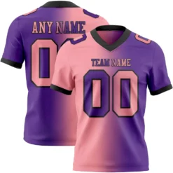 Custom Purple Medium Pink-Black Mesh Authentic Gradient Fashion Football Jersey